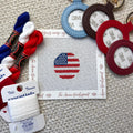American Flag Mini Circle Key Fob Self Finishing